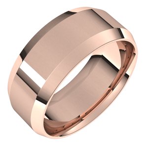 14K Yellow Or White Or Rose Gold Or Platinum 8 mm Beveled Edge Comfort Fit Light Band