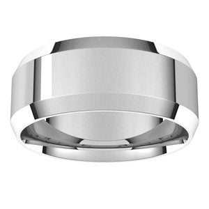 14K Yellow Or White Or Rose Gold Or Platinum 8 mm Beveled Edge Comfort Fit Light Band