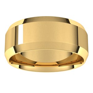 14K Yellow Or White Or Rose Gold Or Platinum 8 mm Beveled Edge Comfort Fit Light Band