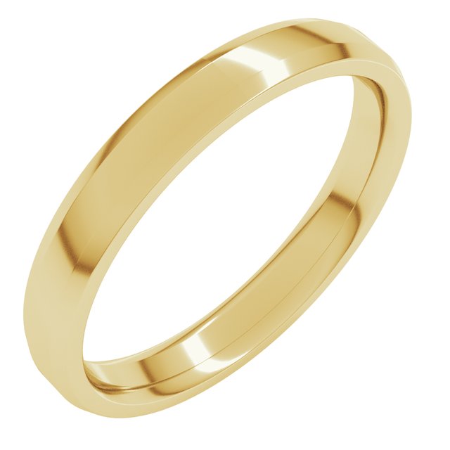 14K Yellow Or White Gold Or Platinum Lightweight Beveled-Edge Comfort Fit Light Band