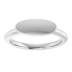 Sterling Silver 5.54 X 13.14 Mm Brush Polished Oval Signet Ring Size 7