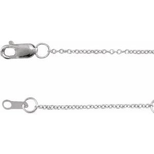 14K Yellow Or White Or Rose Gold Or Sterling Silver Or Yellow Gold Filled 1.3 mm Adjustable Cable 16-18" Chain
