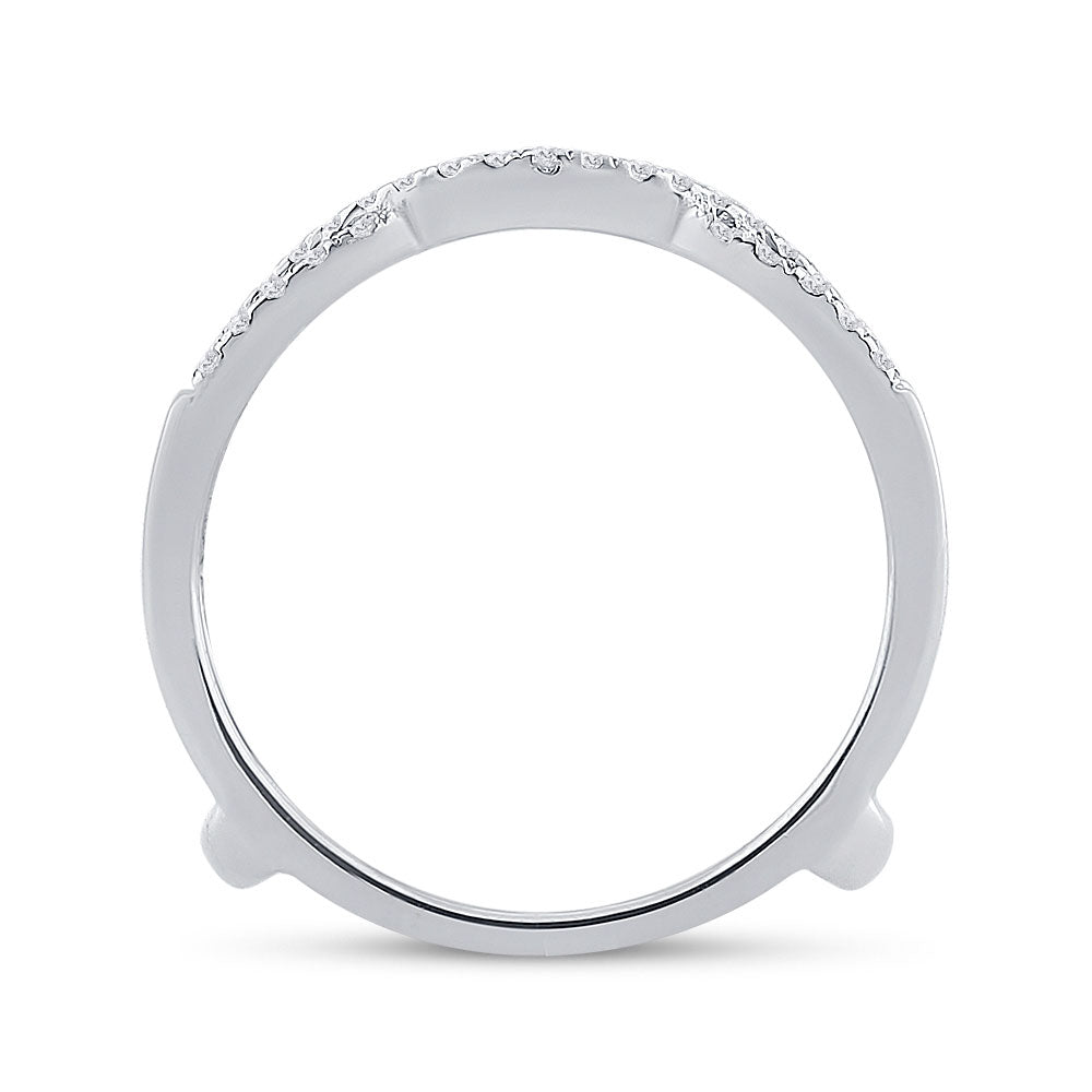 14K White Gold Womens Round Diamond Solitaire Enhancer Wedding Band 1/3 Cttw, Womens Size: 5-10