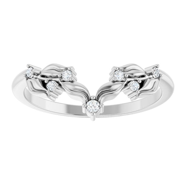 Platinum Round 1.5 Mm Polished .05 Ctw Lab Grown Diamond Contour Band, Size 7