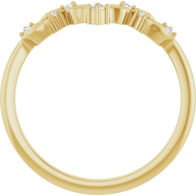 14K Yellow Or White Gold Or Platinum Round Polished .05 Ctw Natural Diamond Contour Band, Size 7