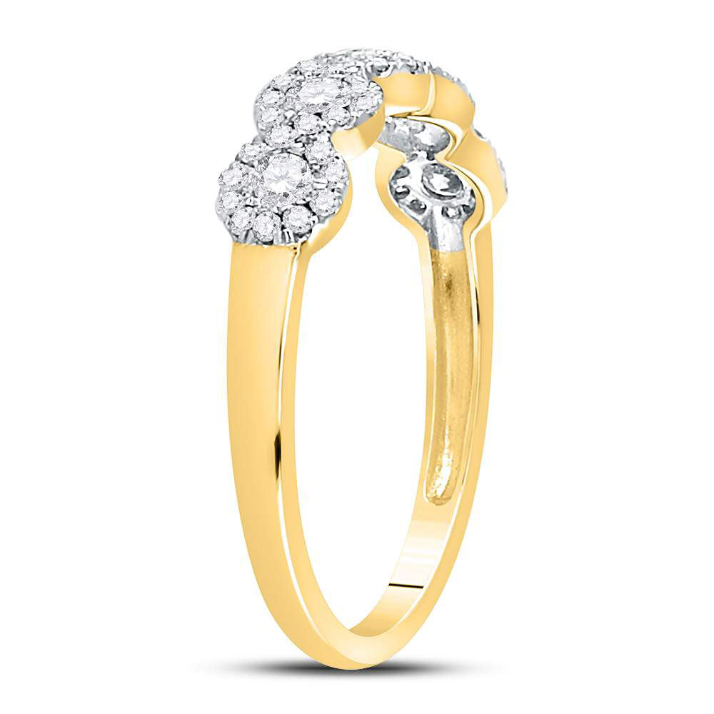 14K Yellow Gold Womens Round Diamond 5-stone Ring 1/2 Cttw, Womens Size: 5-10