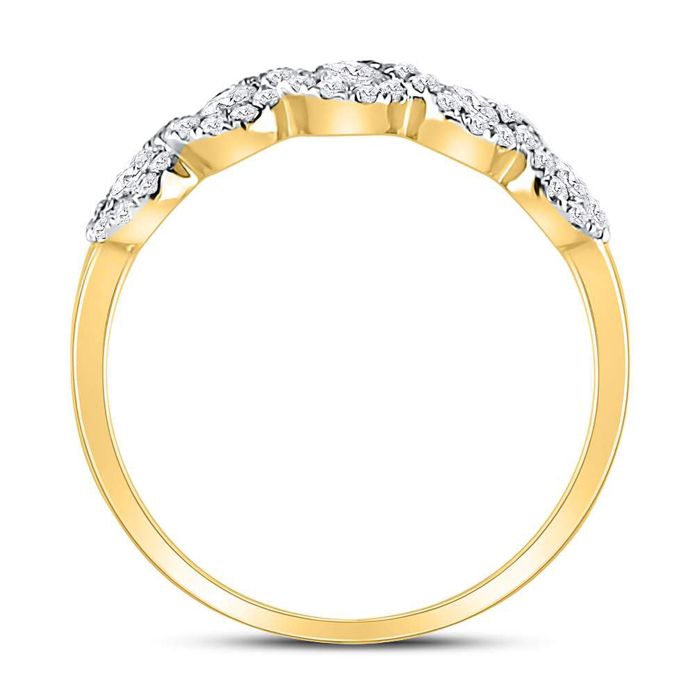 14K Yellow Gold Womens Round Diamond 5-stone Ring 1/2 Cttw, Womens Size: 5-10