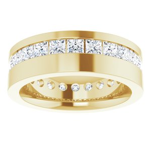 14K Yellow Gold Square 2.5 X 2.5 Mm F+ Vs Lab-Grown Diamond Band Size 6.5