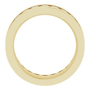 14K Yellow Gold Square 2.5 X 2.5 Mm F+ Vs Lab-Grown Diamond Band Size 6.5