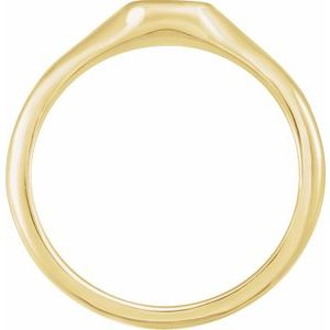 14K Yellow Gold Oval 8 X 6 Mm Brush Polished Oval Signet Ring Size 7