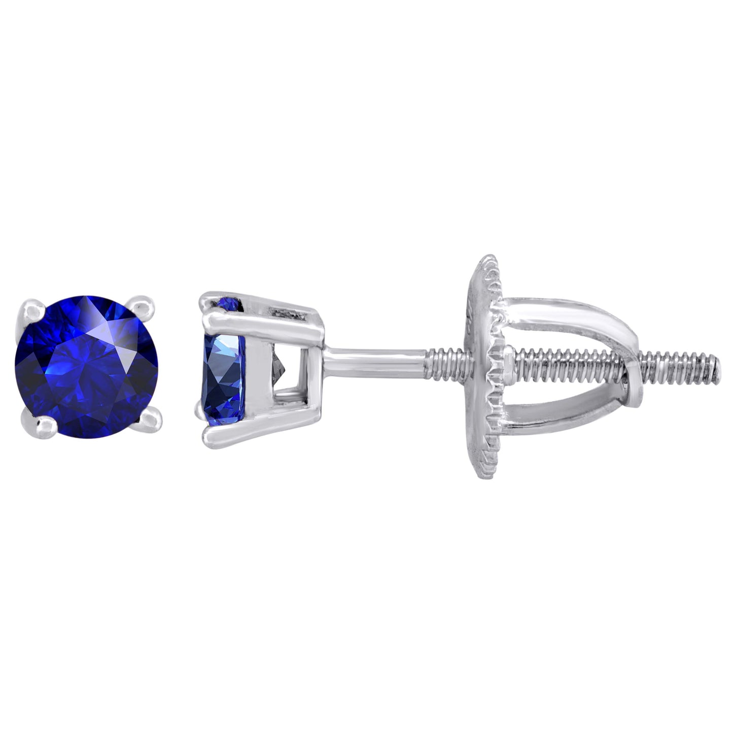 Sterling Silver Womens Cubic Zirconia 4mm Round Classic Studs Earrings