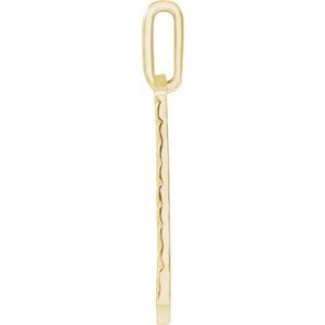 14K Yellow Gold 24 X 16 Mm Polished Mens Chevron Patterned Dog Tag Pendant