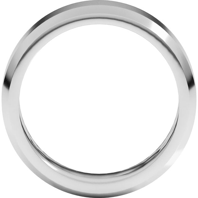 14K Yellow Or White Gold Or Sterling Silver Or Platinum Standard Beveled Edge Flat Band