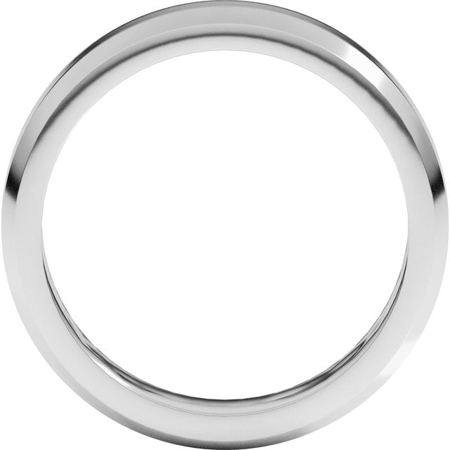 14K Yellow Or White Gold Or Sterling Silver Or Platinum Standard Beveled Edge Flat Band