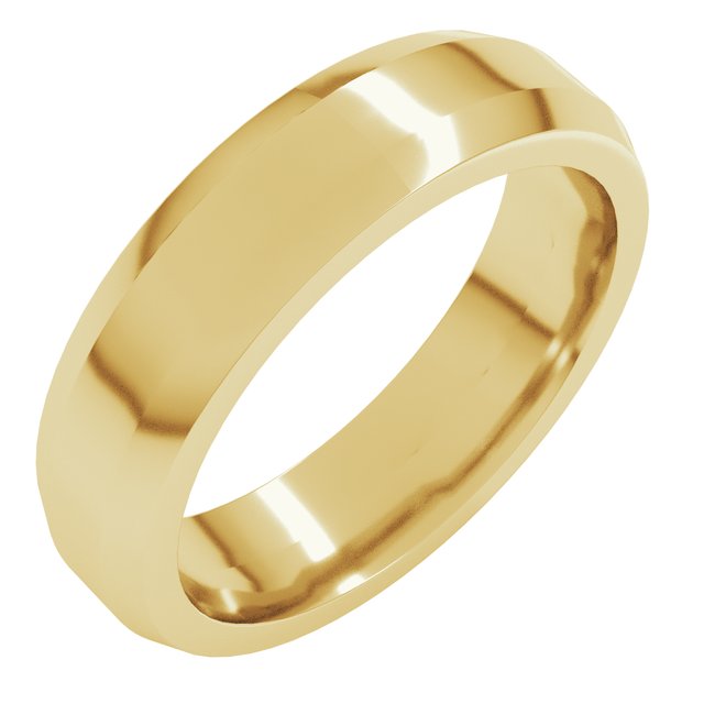 14K Yellow Or White Gold Or Sterling Silver Or Platinum Standard Beveled Edge Flat Band