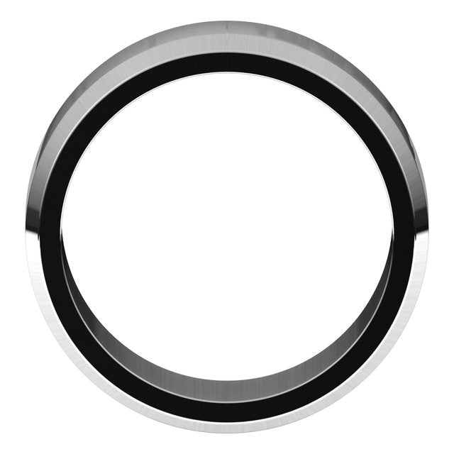 14K Yellow Or White Gold Or Sterling Silver Or Platinum Standard Beveled Edge Flat Band