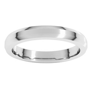 14K Yellow Or White Or Rose Gold 3 Mm Beveled Edge Band