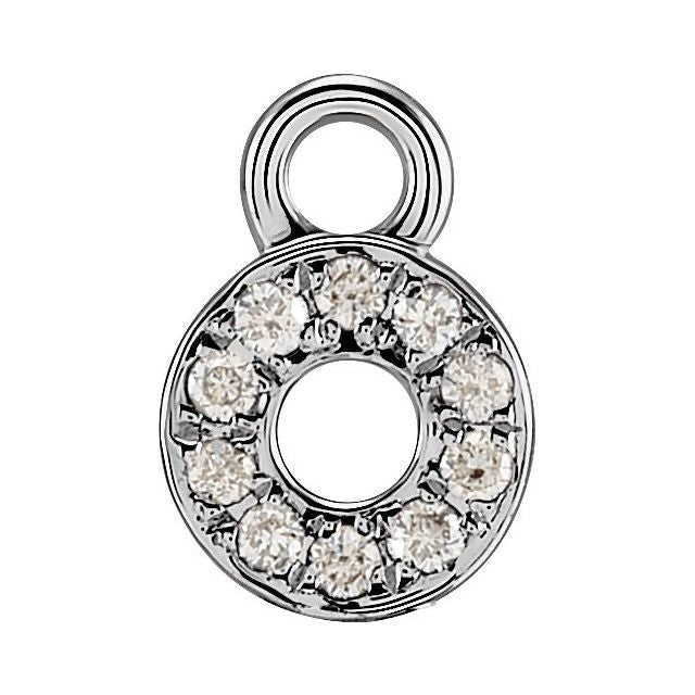 14K Yellow Or White Or Rose Gold Round .75 Mm I1, H+ Polished Natural Diamond Lowercase Initial Dangle
