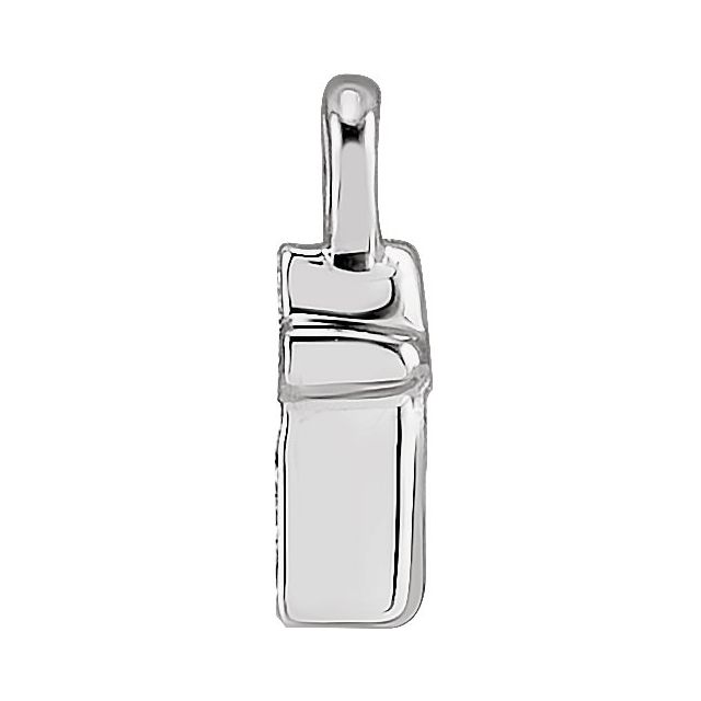 14K Yellow Or White Or Rose Gold Round .75 Mm I1, H+ Polished Natural Diamond Lowercase Initial Dangle