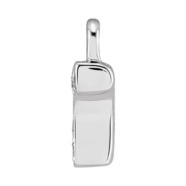 14K Yellow Or White Or Rose Gold Round .75 Mm I1, H+ Polished Natural Diamond Lowercase Initial Dangle
