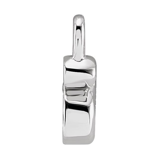 14K Yellow Or White Or Rose Gold Round .75 Mm I1, H+ Polished Natural Diamond Lowercase Initial Dangle
