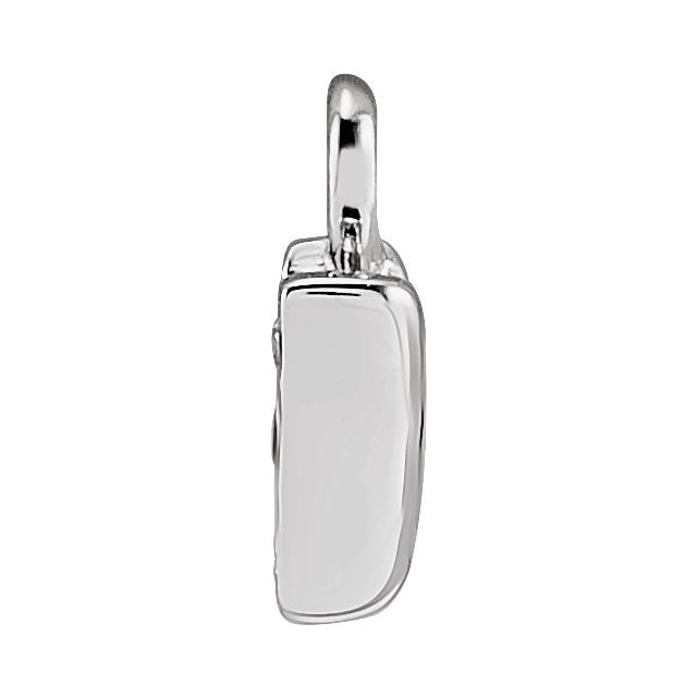 14K Yellow Or White Or Rose Gold Round .75 Mm I1, H+ Polished Natural Diamond Lowercase Initial Dangle