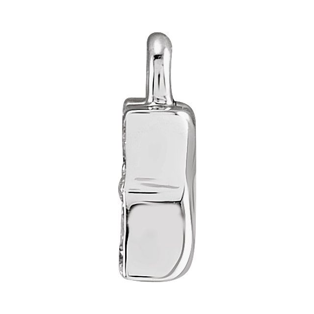 14K Yellow Or White Or Rose Gold Round .75 Mm I1, H+ Polished Natural Diamond Lowercase Initial Dangle