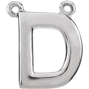 14K Yellow Or White Or Rose Gold Initial Polished Necklace Center
