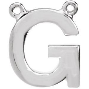 14K Yellow Or White Or Rose Gold Initial Polished Necklace Center