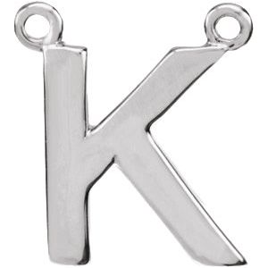 14K Yellow Or White Or Rose Gold Initial Polished Necklace Center