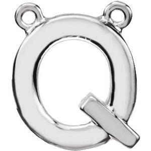 14K Yellow Or White Or Rose Gold Initial Polished Necklace Center