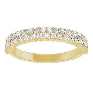 14K Yellow Gold Round 1.5 Mm 1/2 Ctw Lab-Grown Diamond Double Row Anniversary Band Size 7