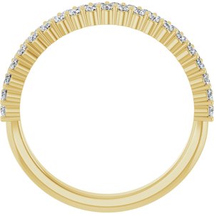 14K Yellow Gold Round 1.5 Mm 1/2 Ctw Lab-Grown Diamond Double Row Anniversary Band Size 7