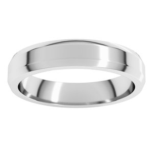 14K White Gold Or Platinum 4 mm Beveled Edge Light Band
