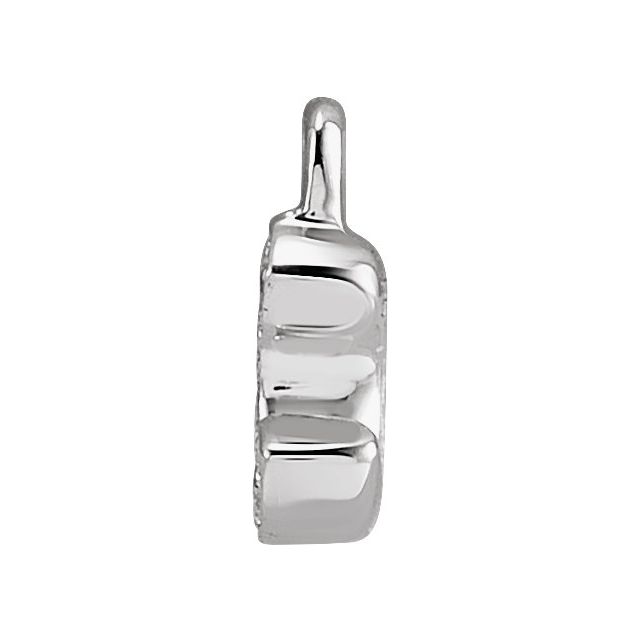 14K Yellow Or White Or Rose Gold Round .75 Mm I1, H+ Polished Natural Diamond Lowercase Initial Dangle