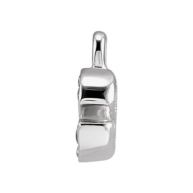 14K Yellow Or White Or Rose Gold Round .75 Mm I1, H+ Polished Natural Diamond Lowercase Initial Dangle