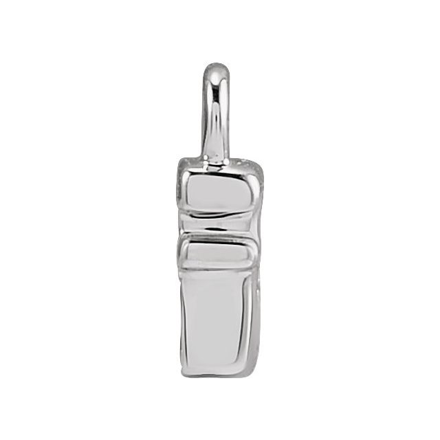 14K Yellow Or White Or Rose Gold Round .75 Mm I1, H+ Polished Natural Diamond Lowercase Initial Dangle