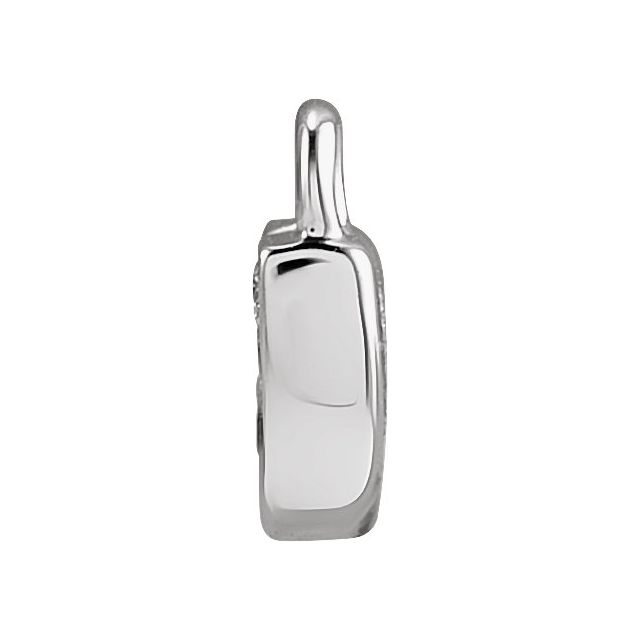 14K Yellow Or White Or Rose Gold Round .75 Mm I1, H+ Polished Natural Diamond Lowercase Initial Dangle