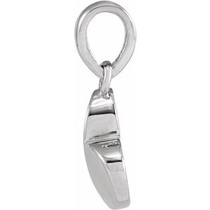 14K White Gold 9.89 X 7.65 Mm Polished Heart Pendant