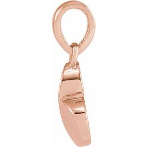 14K Rose Gold 9.89 X 7.65 Mm Polished Heart Pendant
