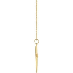 14K Yellow Or White Or Rose Gold 18 In Polished Cross Necklace