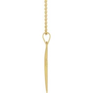 18K Yellow Gold-Plated Sterling Silver 18 In Polished Cross Necklace