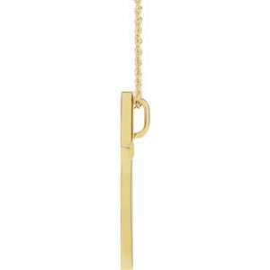 14K Yellow Gold 25.7 X 15.7 Mm 18 In Polished Cross Necklace