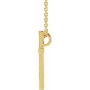 14K Yellow Gold 12 X 7.61 Mm 18 In Polished Cross Necklace
