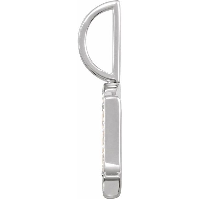 14K Yellow Or White Gold Round I1, H+ Polished Natural Diamond Gothic Initial Charm/Pendant