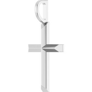 Sterling Silver 20 X 11 Mm Polished Knife Edge Cross Pendant