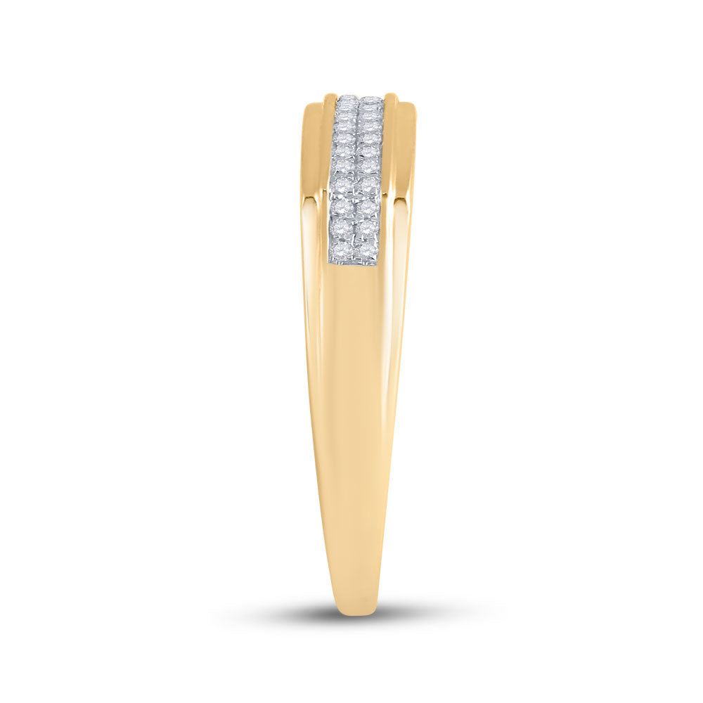 10K Yellow Gold His Hers Round Diamond Halo Matching Wedding Set 1/3 Cttw, Womens Size: 5-10, Mens Size: 7-13