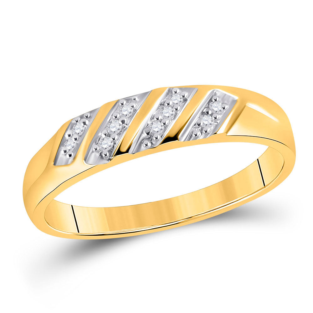 10K Yellow Gold His Hers Round Diamond Solitaire Matching Wedding Set 1/4 Cttw, Womens Size: 5-10, Mens Size: 7-13