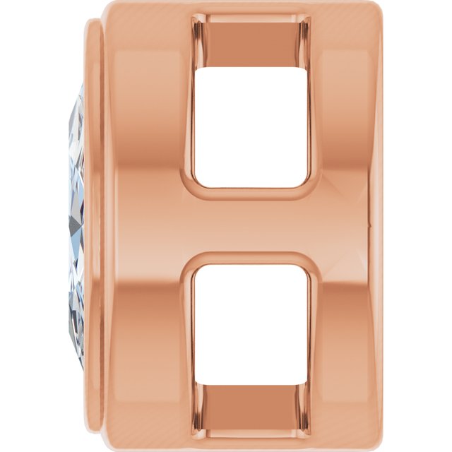 14K White Or Rose Gold Oval 4 X 3Mm Vs/Si1, Ghi Polished 1/10 Ct Natural Rose-Cut Diamond Solitaire Bezel-Set Slide