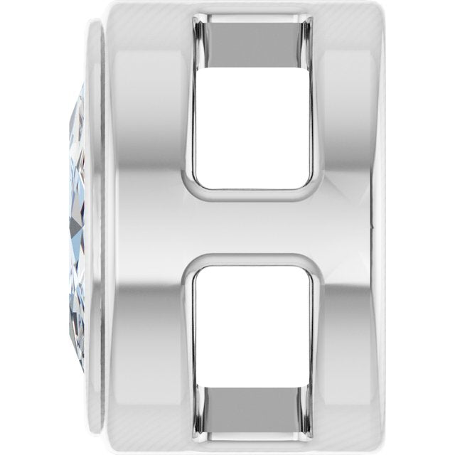 14K White Or Rose Gold Oval 4 X 3Mm Vs/Si1, Ghi Polished 1/10 Ct Natural Rose-Cut Diamond Solitaire Bezel-Set Slide